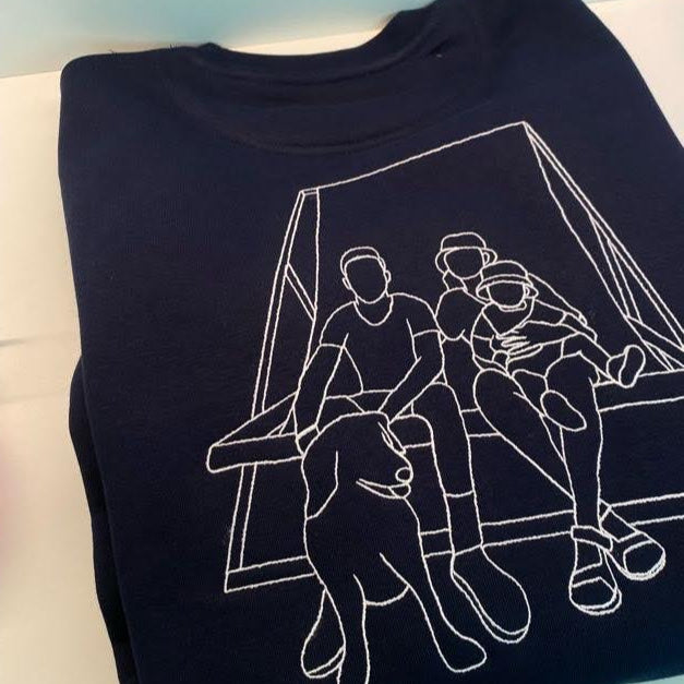 T-shirt met grote lijntekening